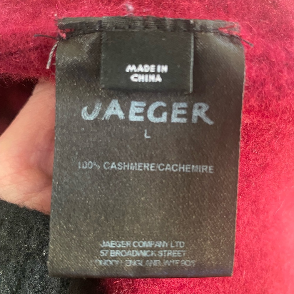 Jaeger Women's Red Cashmere Turtleneck Sweater